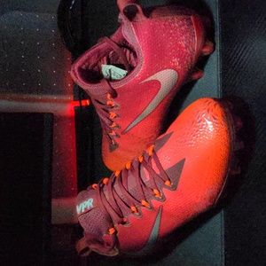 Nike Vapor Untouchable Pro Low Football Cleats Red and Gray (American Football)